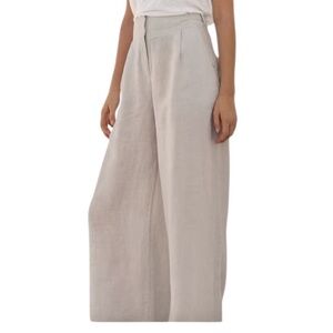 Poetry Cream Wide-Leg linen Pant